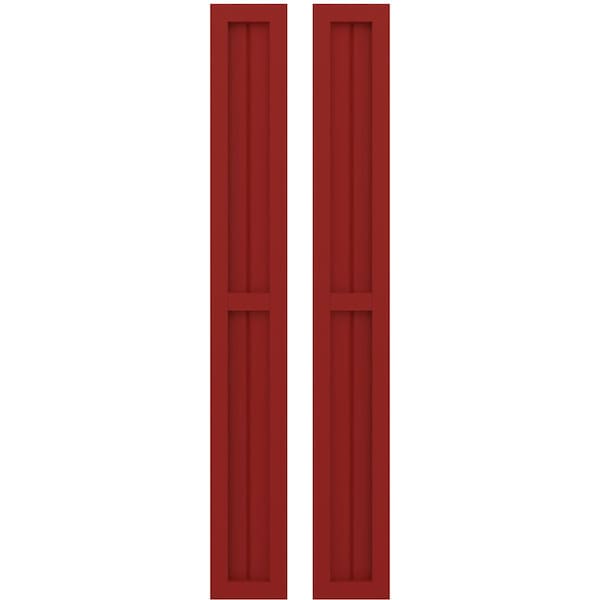 Ekena Millwork Americraft 2-Board Exterior Wood 2 Equal Panel Framed Board-n-Batten Shutters, ARW101BF207X76BRH, PR ARW101BF207X76BRH - main